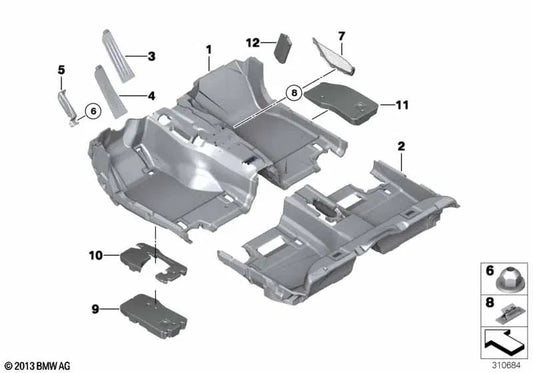 Évaluation du sol avant pour BMW F10N, F11N (OEM 51478057124). BMW d'origine.