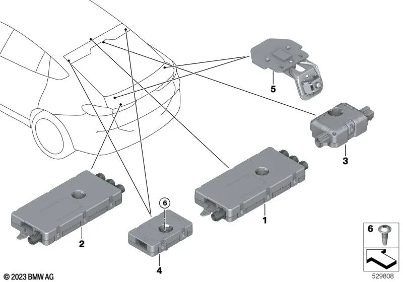 Amplificatore di antenna per BMW F96, G06 (OEM 65206840283). BMW originale
