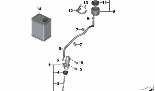 Barra de presión del cilindro principal de freno OEM 34317706458 para motos BMW R1200RT, R900RT. Original BMW Motorrad.