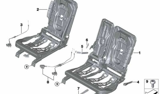 Supporto di comando liberatorio OEM 52207432607 per BMW F45, F45N, F46, F46N, F48, F48N. BMW originale.