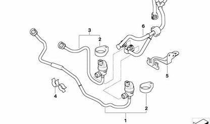 Válvula de ventilación del depósito con tubo OEM 13907515795 para BMW E65 y E66 (760i, 760Li). Compatible con motores N73. Original BMW.
