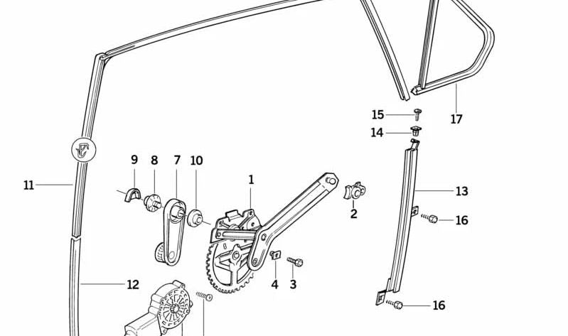 Front Wiper Motor OEM 67621387435 for BMW (Compatible Models: E36). Original BMW.