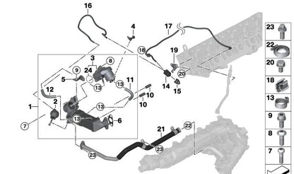 Abrazadera de escape OEM 11718506625 para BMW E90, E91, E92, E93, F07, F10, F11, F01, F02, E70, E71. Pieza para sistema anticontaminación. Original BMW.