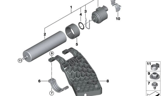 Junta de combustible OEM 13328511657 para BMW E81 116d, 118d, 120d (todos los modelos N47, manual y automático). Original BMW.