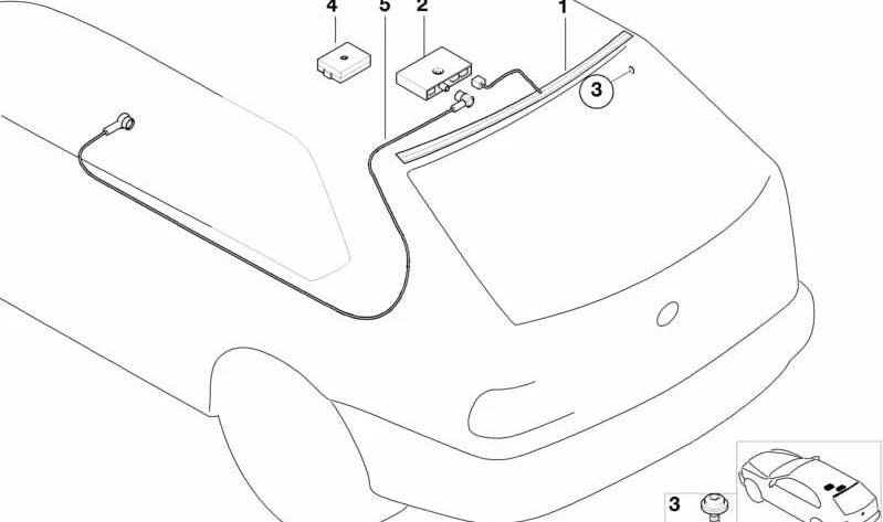 Cable de antena OEM 61126914389 para BMW E46 {316i, 318d}. Longitud 5470mm. Sustituye el cable de señal de antena del coche. Original BMW.