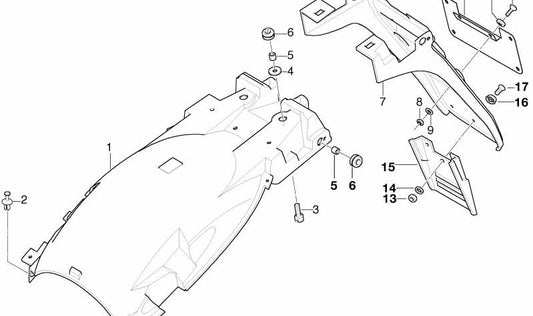 Salpicadero trasero OEM 46622324374 para motos BMW R 1100 R, R 850 R, R 1150 R, Rockster. Original BMW Motorrad.