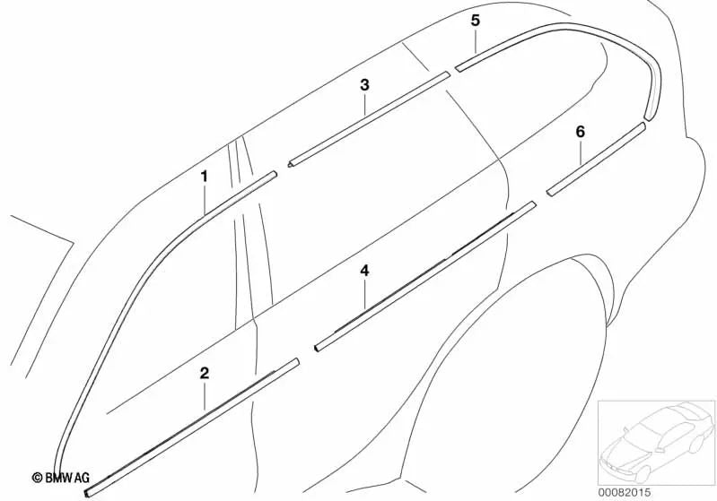 Left outer cover for BMW E53 X5 (OEM 51348257733). Original BMW.