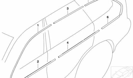 OM COUVERTURE EXTÉRIEUR OEM 51328257719 pour BMW X5 E53. BMW d'origine.