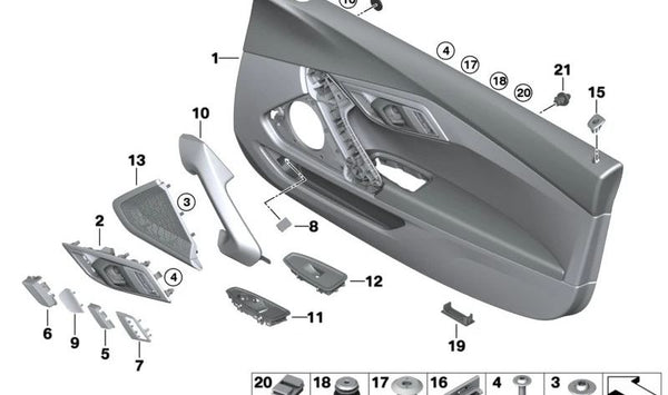 Embellecedor interior para tirador derecho OEM 51417449460 para BMW Z4 (G29). Original BMW