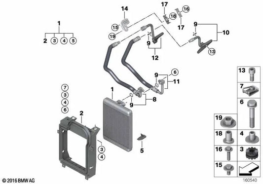 Relier dell'olio motore per BMW E70 (OEM 17217586546). BMW originale.