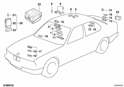 Lumière du tronc pour BMW E34, E31 (OEM 63311389613). BMW d'origine