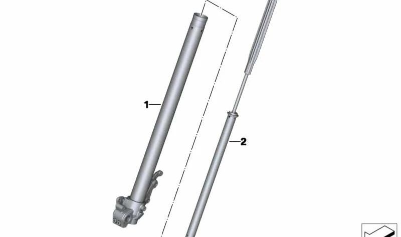 Tubo deslizante izquierdo OEM 31427723859 para BMW Motorrad F 800 GS, F 800 GS Adventure. Original BMW Motorrad.