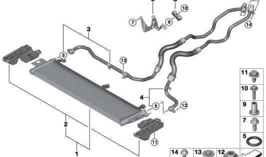 Anel de vedação para BMW Série 2 G42, G87, Série 3 G20, G21, G80, G81, Série 4 G22, G26, G82, G83, X3 F97, X4 F98 (OEM 17228680549). BMW original