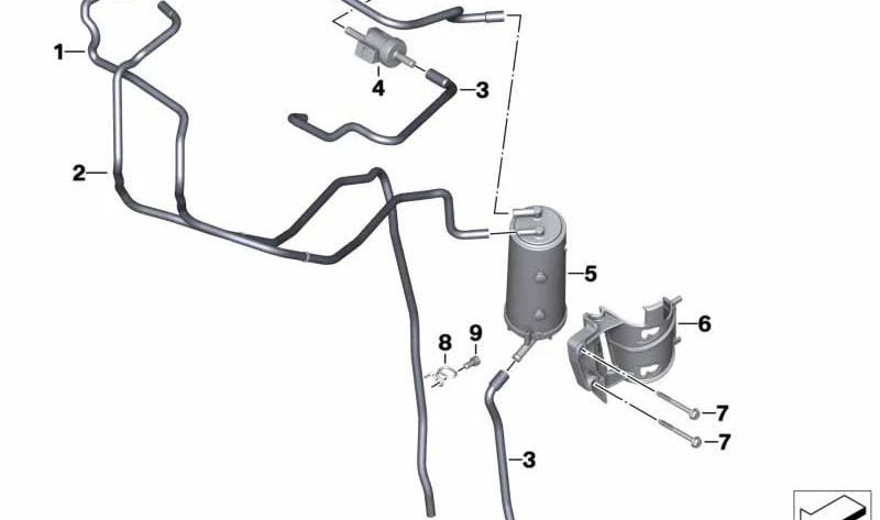 Tube de carburant flexible OEM 16138393073 pour les motos BMW F750GS, F850GS, F850GS Adventure. BMW original Motorrad.