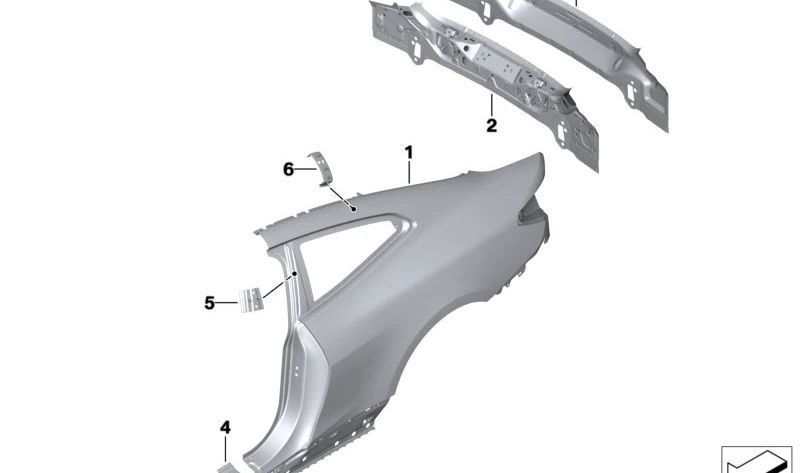 Pilar C Reforço de Folha OEM 41009879783 Para BMW G22, G82. BMW original.