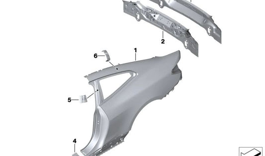 Pilar C Reforço de Folha OEM 41009879783 Para BMW G22, G82. BMW original.