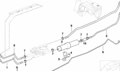 Tubo de retorno de combustible OEM 16121183099 para BMW E36, Z3. Original BMW.