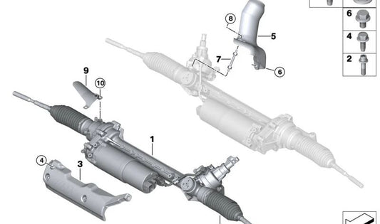 Indirizzo elettrico assistito 3210788784 per BMW G80, G82, G83. BMW originale.
