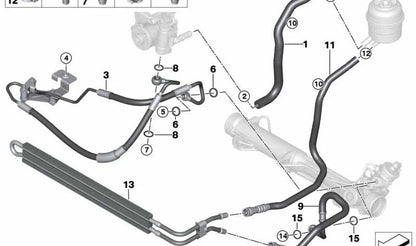Manguera de expansión OEM 32416796690 para BMW E90, E91, E92, E84. Original BMW.
