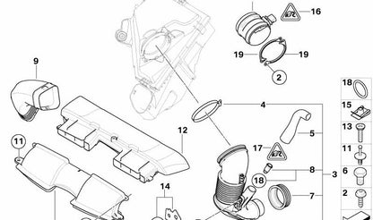 Tubo de admisión de aire OEM 13717808156 para BMW E90, E91, E92, E93. Original BMW.
