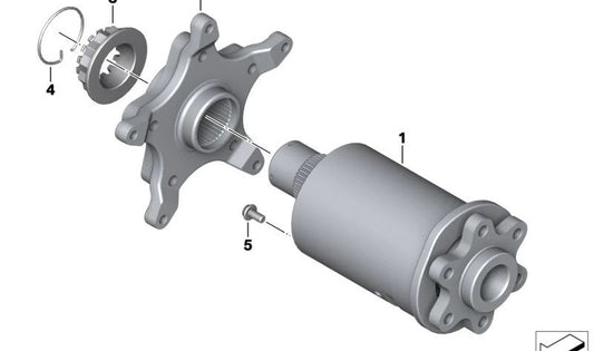 Propulsión de la rueda trasera OEM 33357923504 para BMW Motorrad CEE04 (K07). Original BMW Motorrad.