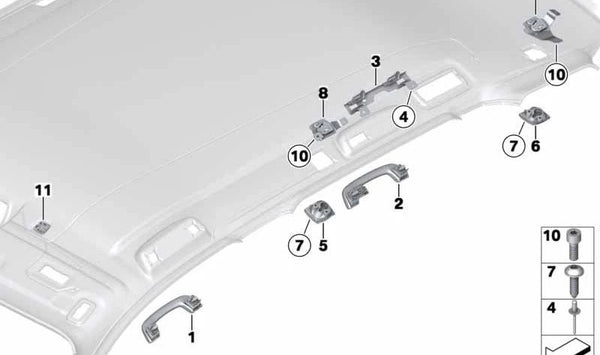Asa de techo trasera izquierda OEM 51167499077 para BMW F25 (X3). Original BMW.