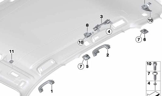 GUNCIO COPERCHI OEM grigio a carico posteriore sinistro 51447245439 per BMW X3 F25 (tutti i modelli compatibili). BMW originale.