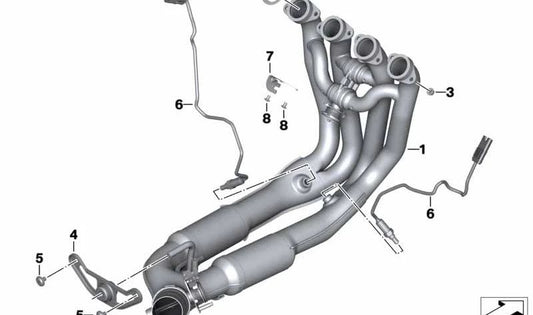 Suporte do coletor de escapamento OEM 18518548855 para motocicletas BMW S 1000 RR (K46) 2013-2016. Originais BMW Motorrad.