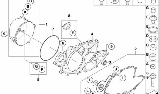 Vite cilindrica M6X16 OEM 07119906627 per BMW Motorrad G 450 X (K16). BMW Motorrad originale.
