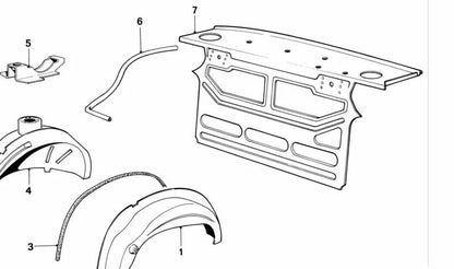 Soporte de tubo de llenado de combustible OEM 41141846648 para BMW E21 {315, 316, 318}, todos los modelos compatibles. Original BMW.