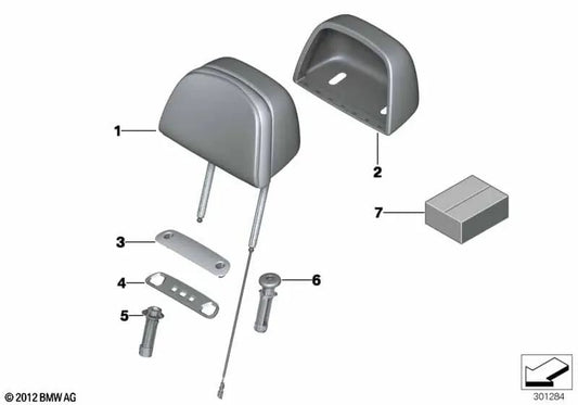 Apoio de cabeça de couro confortável para BMW F15, F16 (OEM 52107383865). BMW original