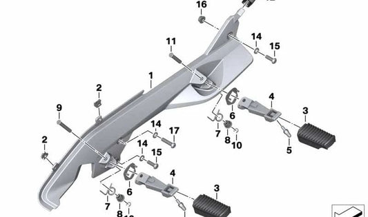 Descansa-pies izquierdo OEM 46718533877 para motos BMW R1200RT, R900RT... y más. Original BMW Motorrad.