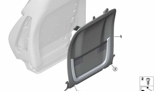 Panel trasero izquierdo M-Sport OEM 52108094165 para BMW F91, F92, G14, G15. Pieza original BMW. Ideal para respaldo de asiento delantero. Color negro.
