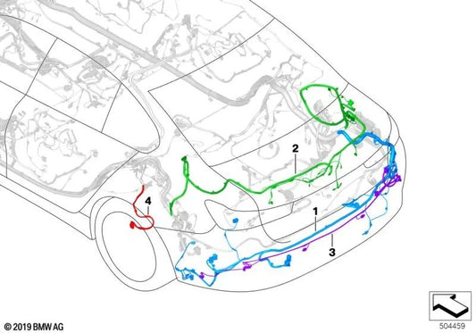 Conjunto de cabos de pára-choque traseiro OEM 61125A21DC7 para BMW M3 G80, M3 CS, M3 Competition... e muito mais. BMW genuíno.