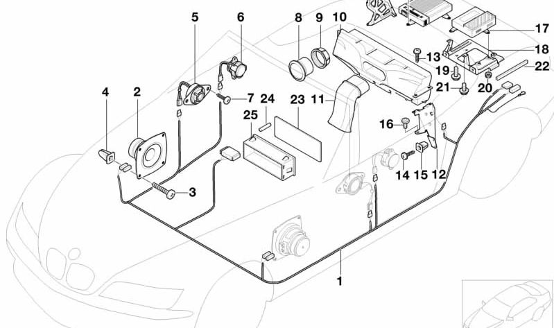 Applicazione del sistema Hifi Harman Kardon per vari modelli/serie di BMW (OEM 65126902840). BMW originale