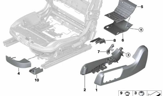 Rear Inner Rail Trim for BMW F33 (OEM 52107374325). Original BMW