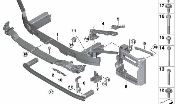 Amortiguador delantero izquierdo OEM 51118092747 para BMW G06. Original BMW.