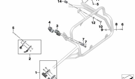 Abrazadera OEM 46547698983 para motos BMW R1200GS, R1200GS Adventure... y más. Original BMW Motorrad.