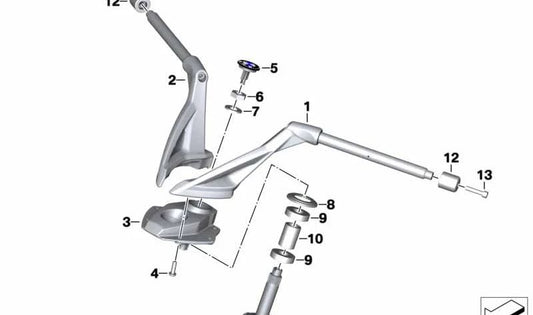 Volante izquierdo OEM 32718560669 para motos BMW K1600 GTL, K1600 Bagger. Original BMW Motorrad.