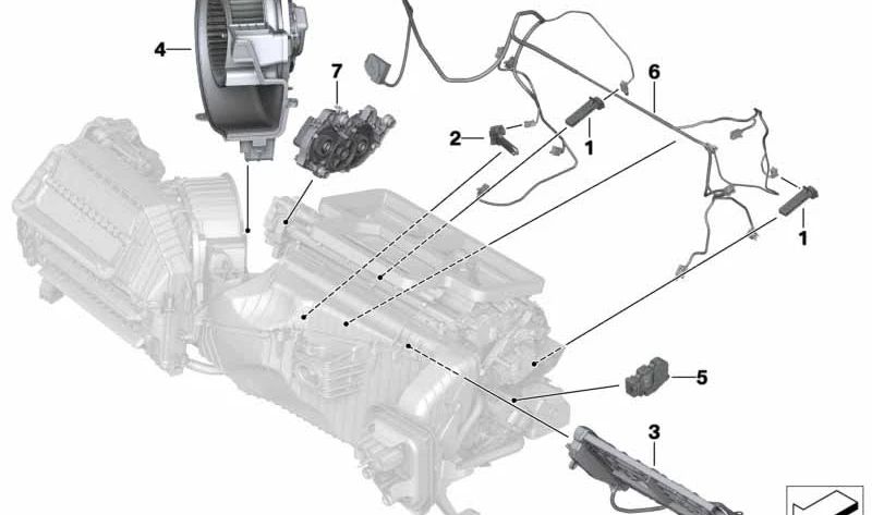 Riscaldatore elettrico OEM 64115A05706 per BMW 2 G42 220D Serie e serie 3 316D G20. Compatibile con modelli dal 2020 al 2029. BMW originale.