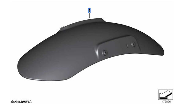 Cubrerueda delantero de aluminio cepillado a mano OEM 46611540899 para motos BMW R nineT Pure (K22, K32). Original BMW Motorrad.