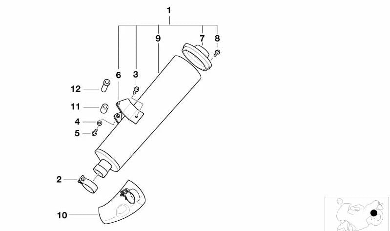 Moldura tubo de escape cuatro agujeros OEM 18127670701 para motos BMW R1150GS, R1150GS Adventure, R850R, R1150R, Rockster. Original BMW Motorrad.