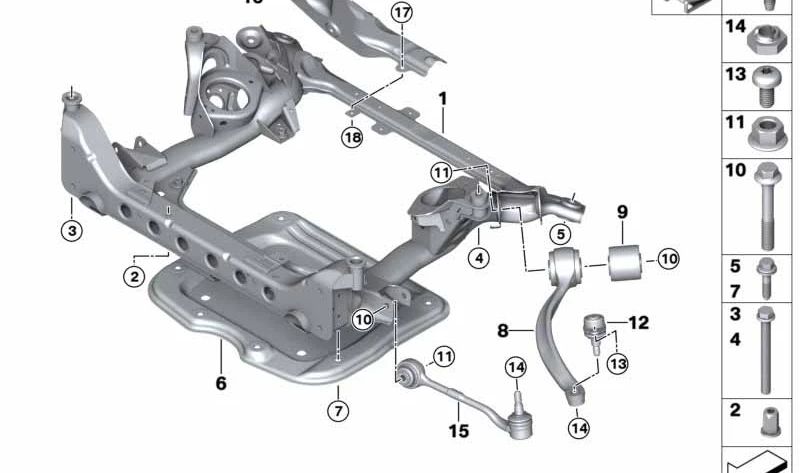 Suspensão, Braço oscilante para BMW E90, E91, E92, E84. BMW originais.