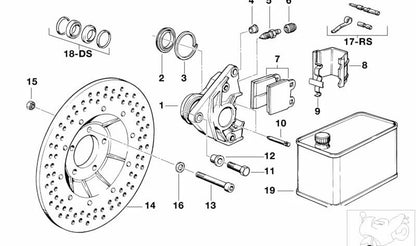 Juego de juntas para pinza de freno para BMW R248 (OEM 34111454809). Original BMW