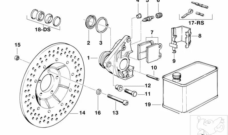 Kit de Reparación de Pastillas de Freno para BMW R 248 (OEM 34112301360). Original BMW