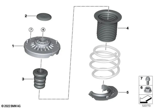 Front additional shock absorber for BMW F52, U06, F49, U11 (OEM 31336862721). Original BMW