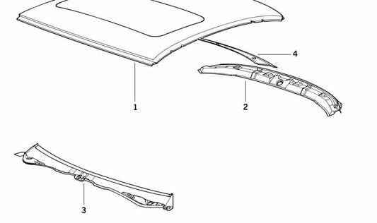 Sliding Roof Exterior Cover for BMW E31 (OEM 41318108342). Original BMW