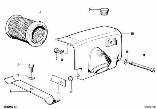 Carcasa del filtro de aire izquierda para varios modelos de BMW (OEM 13721335690). Original BMW.