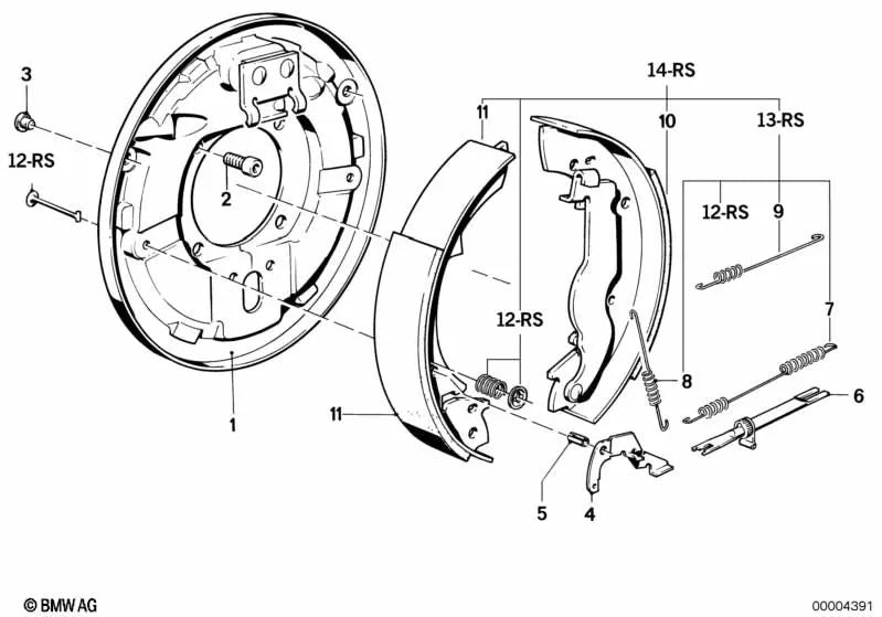 Soporte de freno izquierdo para BMW E30 (OEM 34211156267). Original BMW.