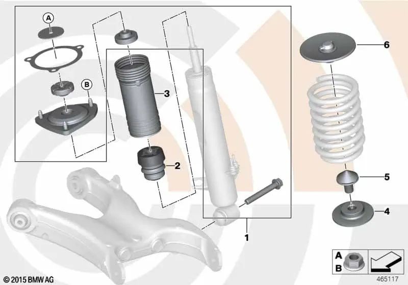 Additional shock absorber for BMW E70, E70N, E71 (OEM 33536783000). Genuine BMW.